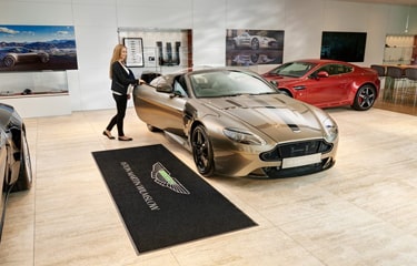 aston martin branded logo mat bespoke service UK Mats Limited